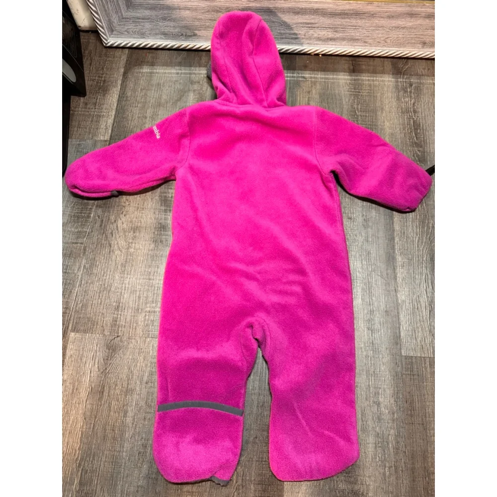Baby Columbia‎ Pink & Gray Fleece Footie 6-12 Months